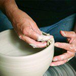 Pottenbakker aan het werk